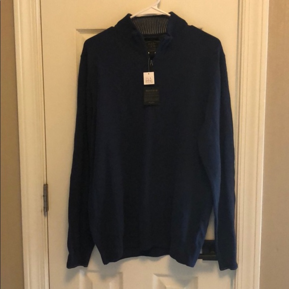 Traditional Fit Quarter Zip Mock Neck Knit